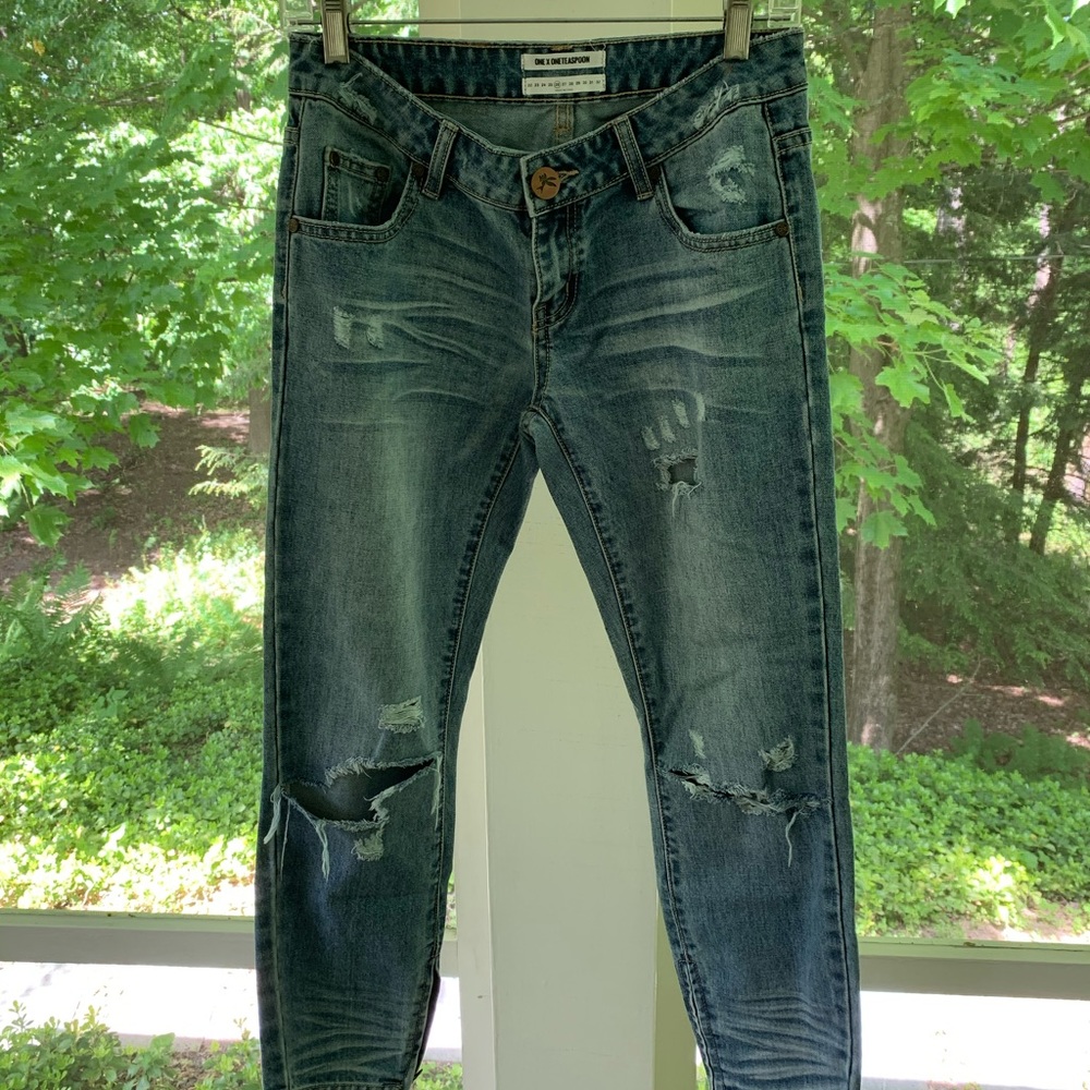 Distressed jeans